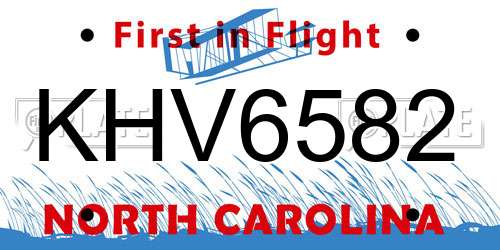 KHV6582 North Carolina License Plate
