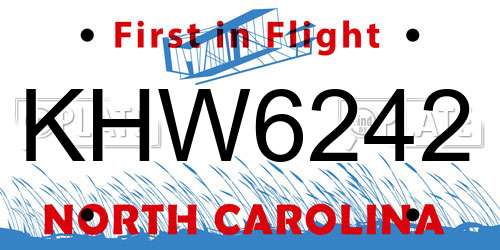 KHW6242 North Carolina License Plate