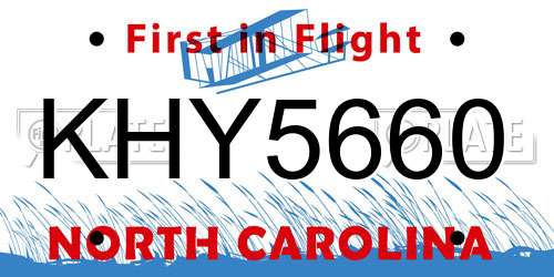 KHY5660 North Carolina License Plate