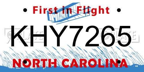 KHY7265 North Carolina License Plate