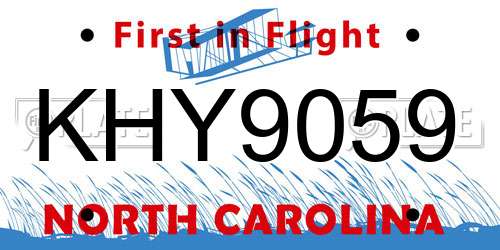 KHY9059 North Carolina License Plate