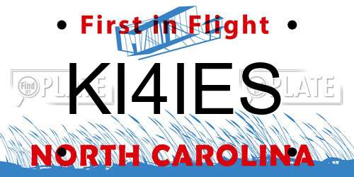 KI4IES North Carolina License Plate