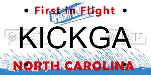 KICKGA North Carolina License Plate
