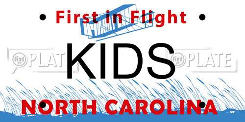KIDS North Carolina License Plate