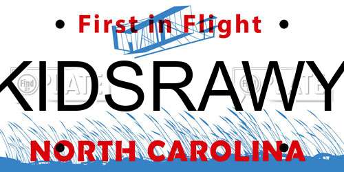 KIDSRAWY North Carolina License Plate
