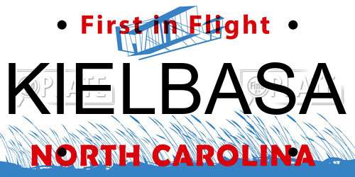 KIELBASA North Carolina License Plate
