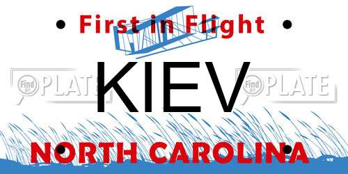 KIEV North Carolina License Plate