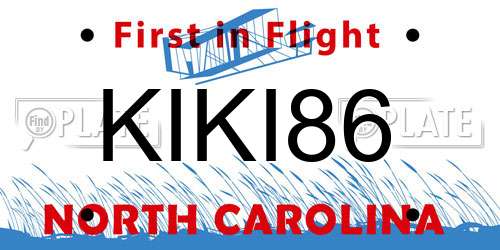 KIKI86 North Carolina License Plate