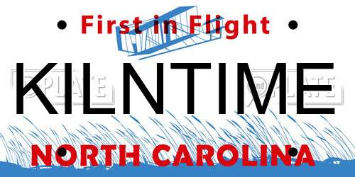 KILNTIME North Carolina License Plate
