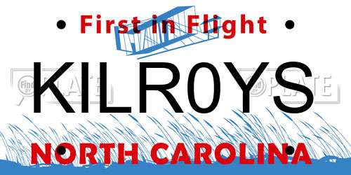 KILR0YS North Carolina License Plate