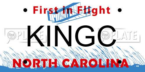 KINGC North Carolina License Plate