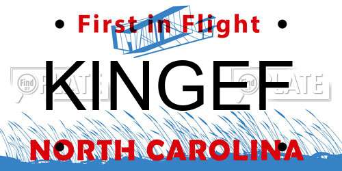 KINGEF North Carolina License Plate