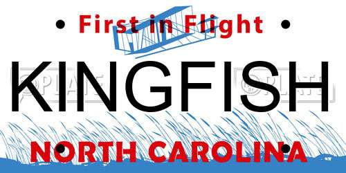 KINGFISH North Carolina License Plate