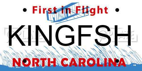 KINGFSH North Carolina License Plate