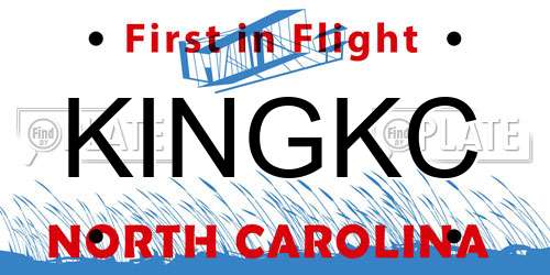 KINGKC North Carolina License Plate
