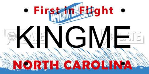 KINGME North Carolina License Plate