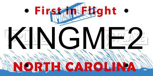 KINGME2 North Carolina License Plate