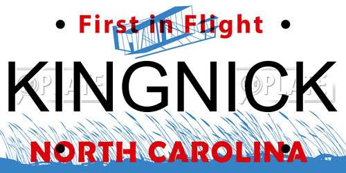 KINGNICK North Carolina License Plate