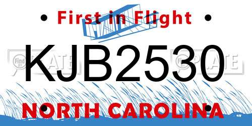 KJB2530 North Carolina License Plate
