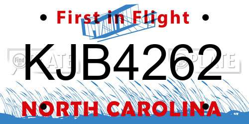 KJB4262 North Carolina License Plate