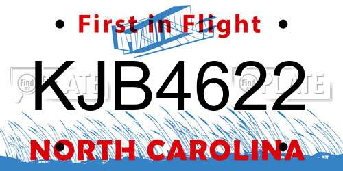 KJB4622 North Carolina License Plate