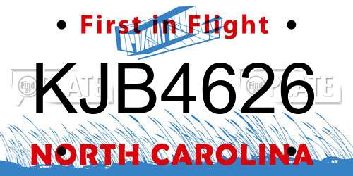 KJB4626 North Carolina License Plate