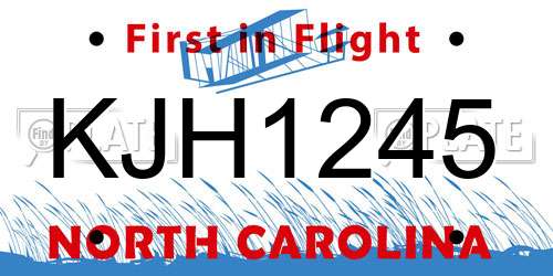 KJH1245 North Carolina License Plate