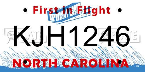 KJH1246 North Carolina License Plate