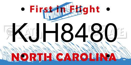 KJH8480 North Carolina License Plate