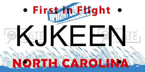 KJKEEN North Carolina License Plate