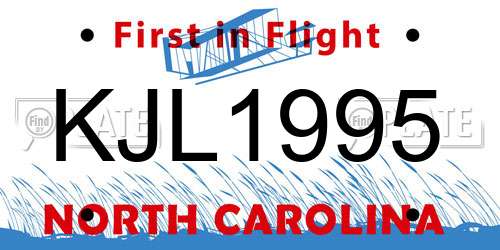 KJL1995 North Carolina License Plate