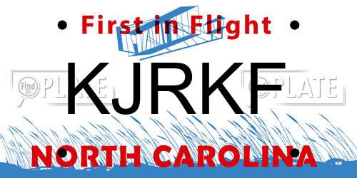 KJRKF North Carolina License Plate