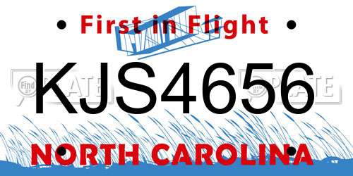 KJS4656 North Carolina License Plate