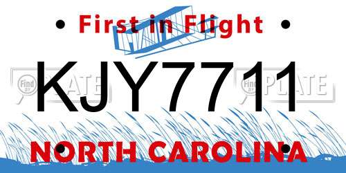 KJY7711 North Carolina License Plate