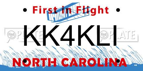 KK4KLI North Carolina License Plate