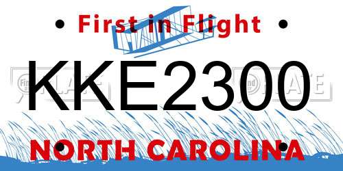 KKE2300 North Carolina License Plate