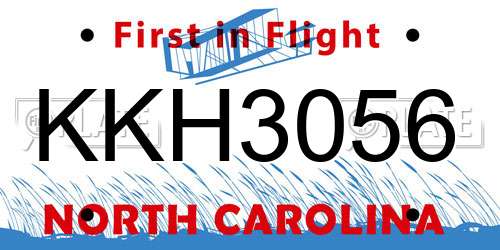 KKH3056 North Carolina License Plate
