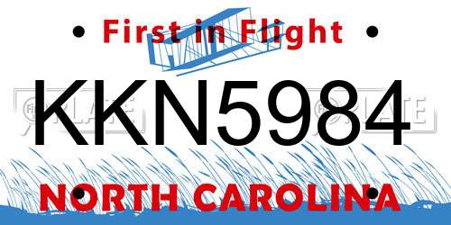 KKN5984 North Carolina License Plate