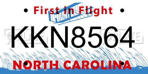 KKN8564 North Carolina License Plate