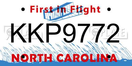 KKP9772 North Carolina License Plate
