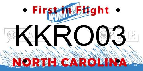 KKRO03 North Carolina License Plate