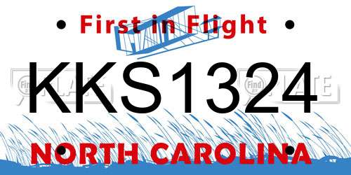 KKS1324 North Carolina License Plate