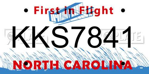 KKS7841 North Carolina License Plate