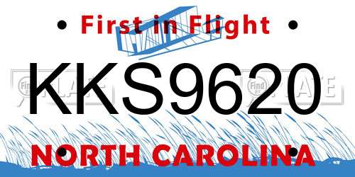 KKS9620 North Carolina License Plate