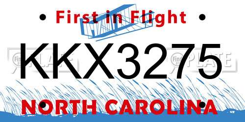 KKX3275 North Carolina License Plate