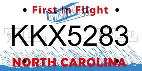 KKX5283 North Carolina License Plate