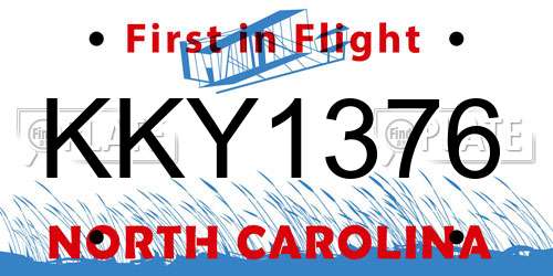 KKY1376 North Carolina License Plate