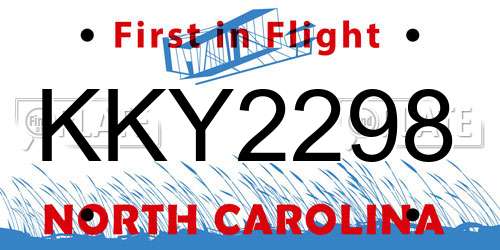 KKY2298 North Carolina License Plate