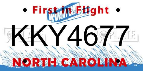 KKY4677 North Carolina License Plate