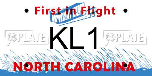 KL1 North Carolina License Plate